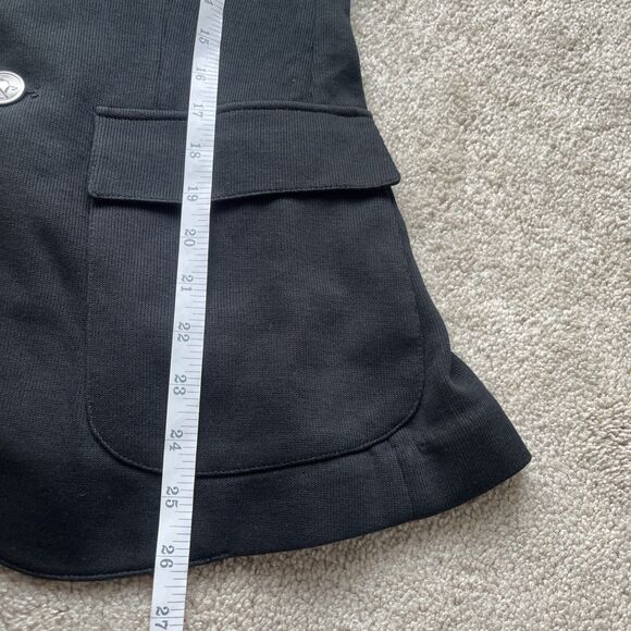 Polo Ralph Lauren Double Knit Blazer Womens 2 Black Monogram Embroidered Preppy - Picture 5 of 8